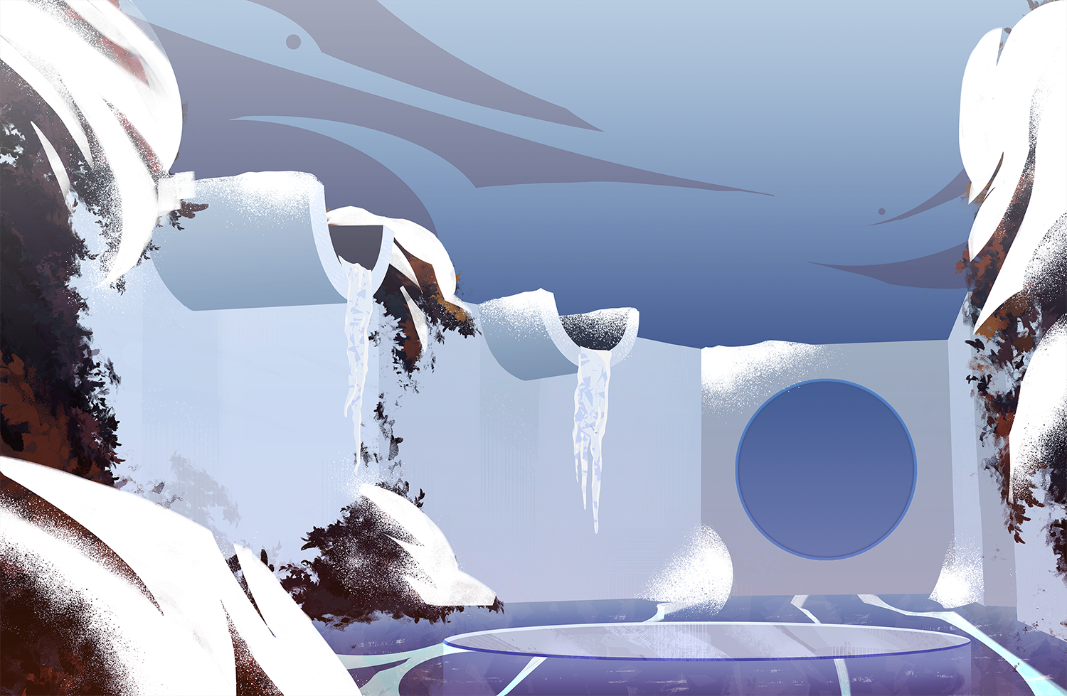 Concept of a pool in winter